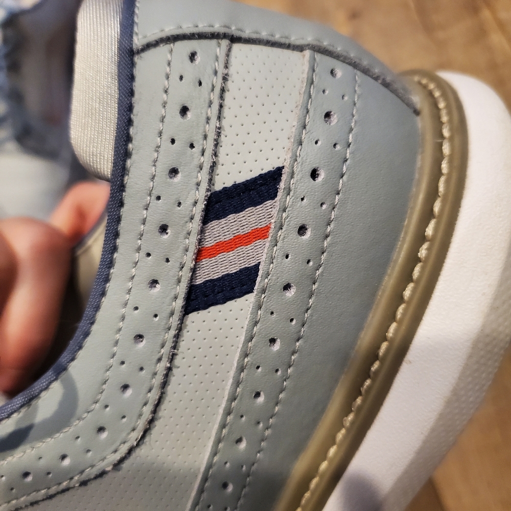 FootJoy Men's Traditional Wing Tip Golf Shoes - Blue/Grey/Red | Size 9M - Picture 7 of 14